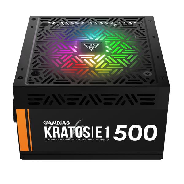 منبع تغذیه کامپیوتر گیمدیاس مدل KRATOS E1-500W GamDias KRATOS E1 500W RGB 80PLUS Power Supply